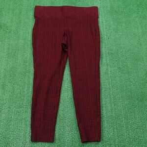Torrid Leggings Womens 0 Red Black Plaid Houndstooth‎ Stretch Pants Ankle